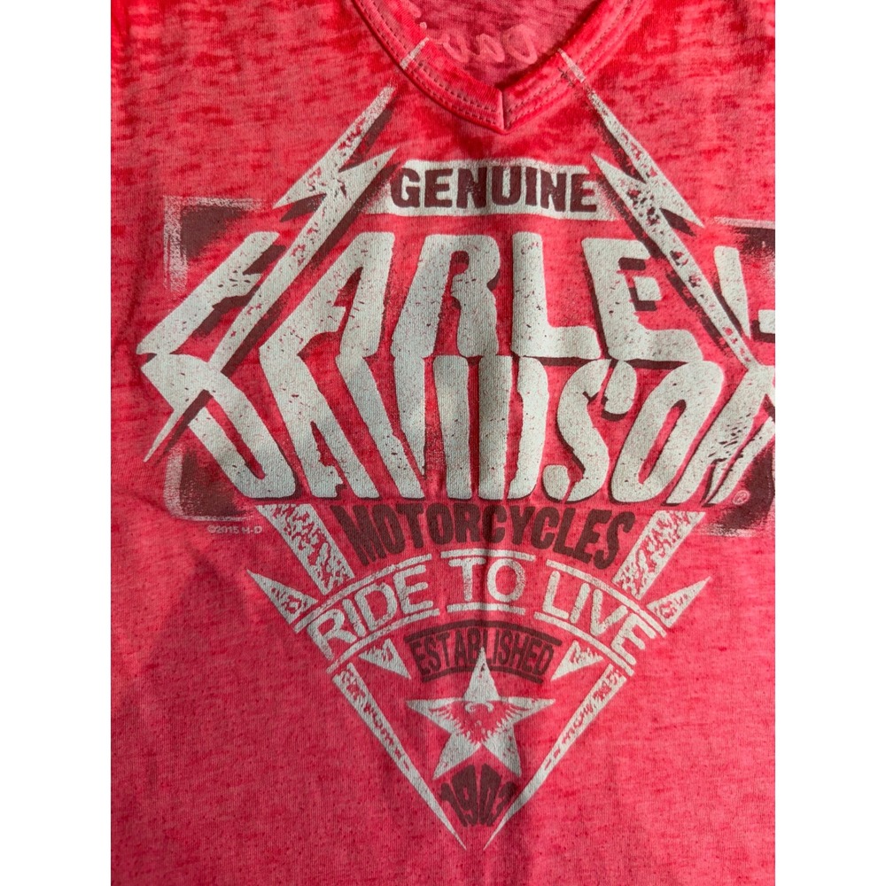 Harley-Davidson Womens Neon Pink Burnout Tank Top St Louis MO XS - Picture 2 of 6